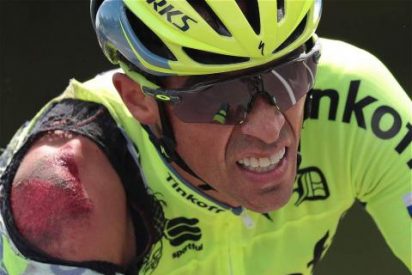 El trompazo de Alberto Contador en el Tour de Francia