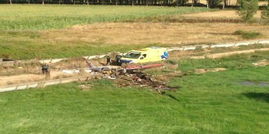 Dos fallecidos al estrellarse una avioneta en Villanueva del Condado (Le&oacute;n)