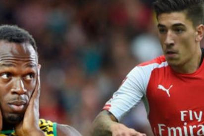 Héctor Bellerín se pone chulo con Usain Bolt