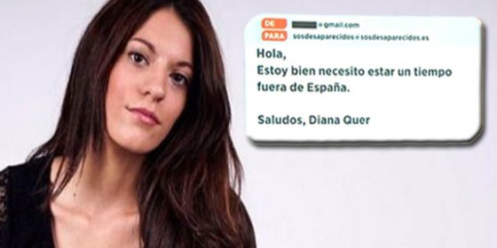 El correo firmado por Diana Quer fue enviado desde una cuenta personal de la joven
