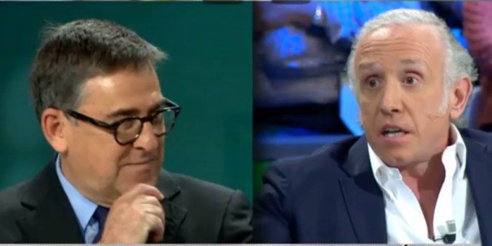 Juan Torres, catedr&aacute;tico de Econom&iacute;a, y el periodista Eduardo Inda, en 'LaSextaNoche'.