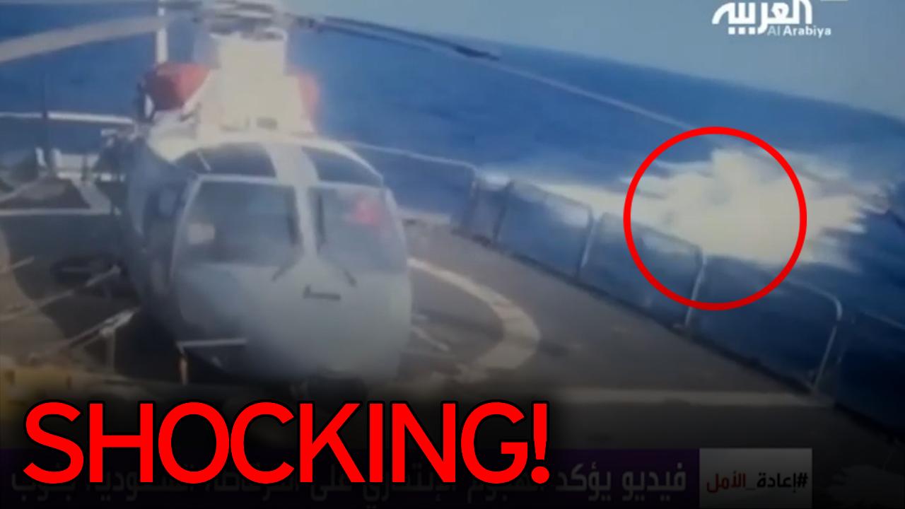 El impactante v&iacute;deo del submarino suicida que explota contra una fragata de Arabia Saud&iacute;