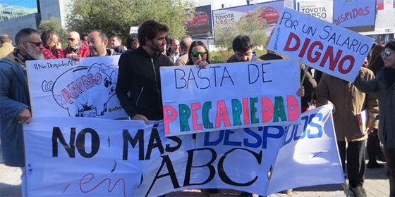 Huelga de firmas en el ABC para protestar contra los despidos y recortes