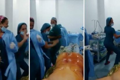 Las enfermeras se marcan un baile sexy frente a un paciente desnudo y anestesiado