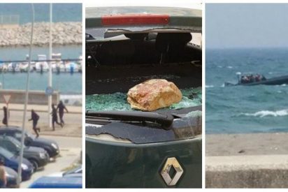 Narcos alijan a plena luz del d&iacute;a en La L&iacute;nea, llega la Guardia Civil... &iexcl;y la gente les tira piedras!