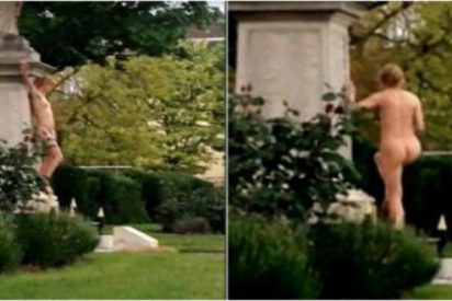 El v&iacute;deo de la mujer que baila desnuda en un monumento de guerra brit&aacute;nico