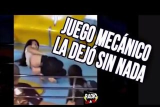 Chica se queda desnuda tras varias sacudidas en esta atracci&oacute;n