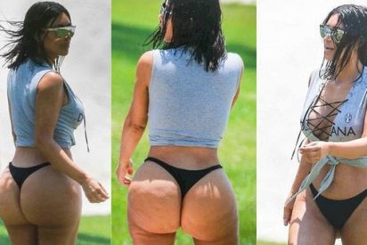 La versi&oacute;n de Kim Kardashian sobre las fotos de su culazo con celulitis