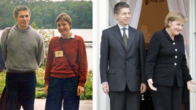 Joachim Sauer y Angela Merkel