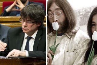 &iquest;Acabar&aacute;n Puigdemont y Junqueras a hostias como los Beatles? Mofas con el apoyo de Yoko Ono al soberanismo catal&aacute;n