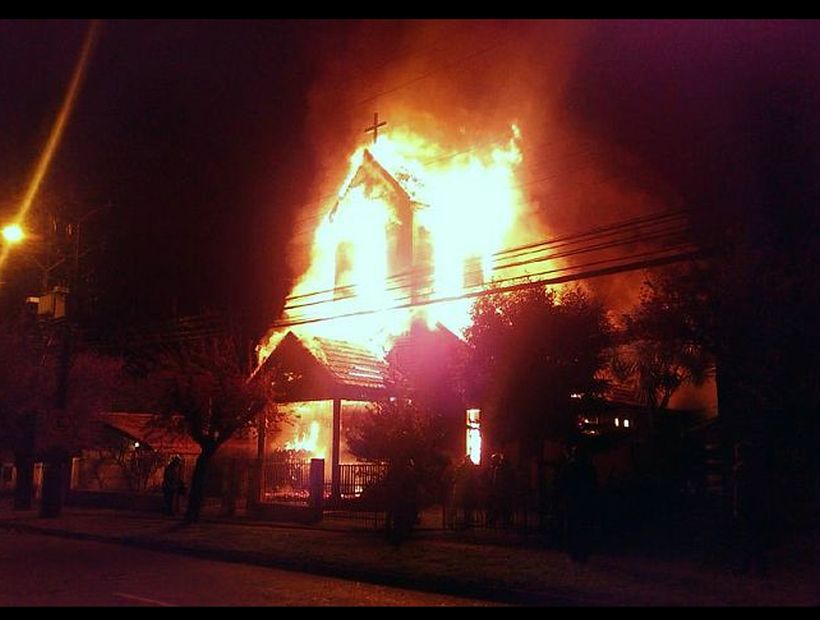 Nuevo incendio en un templo evang&eacute;lico de la Araucan&iacute;a