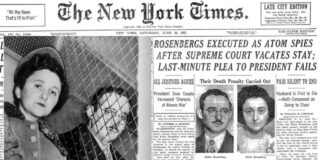 La portada de The New York Times con la noticia de la ejecuci&oacute;n de los Rosenberg