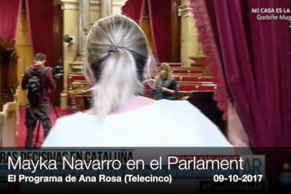 El show de Mayka Navarro col&aacute;ndose en el Parlament hasta que la echan