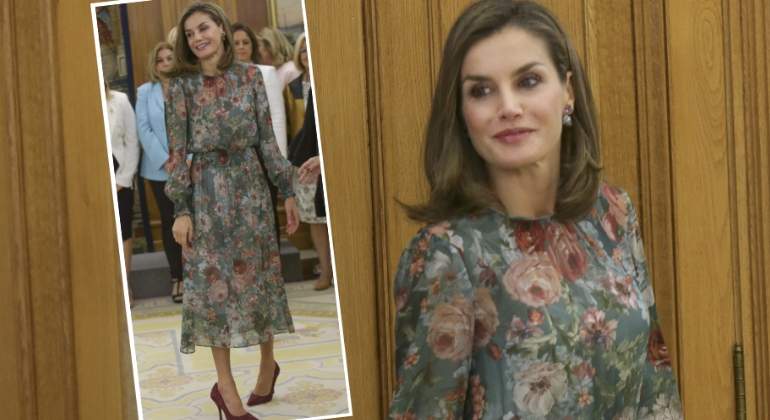 El vestido de de 50&euro; del Zara con el que Do&ntilde;a Letizia ha recibido el oto&ntilde;o