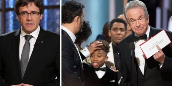 Twitter se cachondea de Puigdemont por su gatillazo: "Ha durado la independencia lo que el Oscar de La La Land"