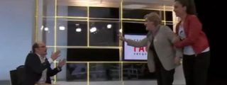 &iexcl;La tienen que sujetar! La 'pac&iacute;fica' Rahola pierde los papeles con un exdiputado del PP en TV3