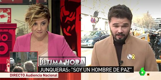 Cristina Pardo ridiculiza a Rufi&aacute;n por defender la libertad de Junqueras por creyente: "Un juez no se gu&iacute;a por creer en Dios"
