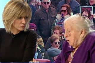 Griso le mete el miedo el cuerpo a la anciana 'enga&ntilde;ada' por Podemos y los medios progres se ponen de u&ntilde;as