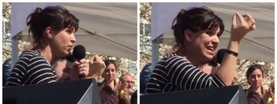La desnortada Bea Taleg&oacute;n se envuelve en la estelada y profiere una severa amenaza contra Espa&ntilde;a