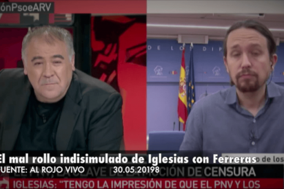 El indisimulado malestar de Iglesias con Ferreras en 'Al rojo vivo'