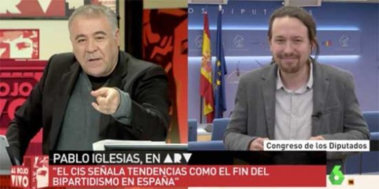 Iglesias ni se inmuta cuando Ferreras le saca los datos del CIS y de postre le reprocha que no se pregunte por la Monarquía