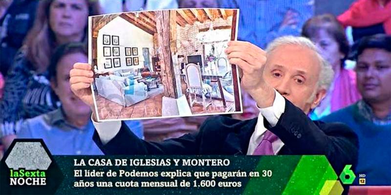 La Sexta 'censura' las fotos del lujoso chalet de Iglesias y Montero, pero Inda les revienta la jugada