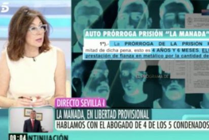 Ana Rosa fulmina a La Manada antes de su salida a la calle: "Tienen una concepci&oacute;n tribal de la mujer"