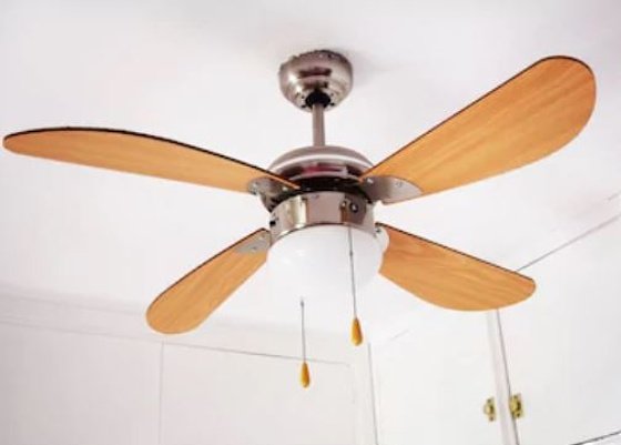 ventilador de techo cuatro aspas de madera