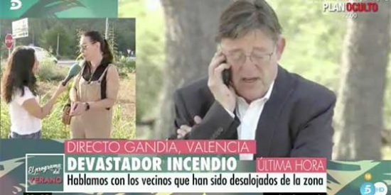 Una afectada por los incendios de Gandía pone a parir en directo a los políticos socialistas que fueron a hacerse la foto y poco más