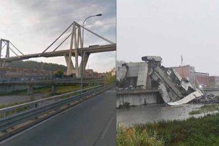 M&aacute;s de 30 coches y 3 camiones caen al vac&iacute;o al derrumbarse un puente en G&eacute;nova