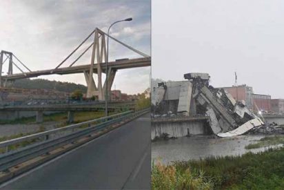 M&aacute;s de 30 coches y 3 camiones caen al vac&iacute;o al derrumbarse un puente en G&eacute;nova