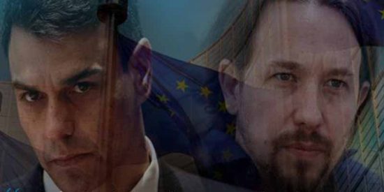 El 'okupa' Pedro Sánchez nos lleva a la ruina de la mano de Pablo Iglesias