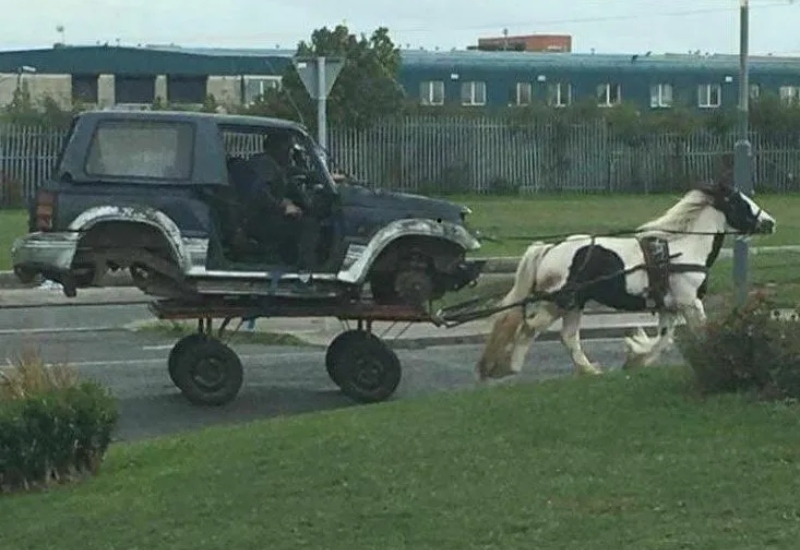 ¡Tecnología punta!: el coche ecológico de un sólo caballo - Periodista Digital