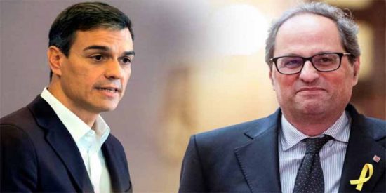 El socialista S&aacute;nchez intenta calmar al xen&oacute;fobo Torra ofreciendole una reforma constitucional que 'matar&iacute;a' al espa&ntilde;ol en Catalu&ntilde;a