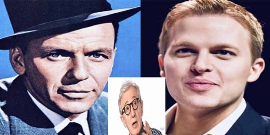 Woody Allen entre Ronan Farrow y Frank Sinatra.