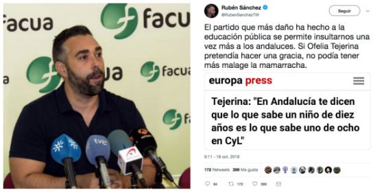 Rub&eacute;n S&aacute;nchez (Facua) va de defensor de la educaci&oacute;n andaluza y comete un error que provoca el descojone de Twitter