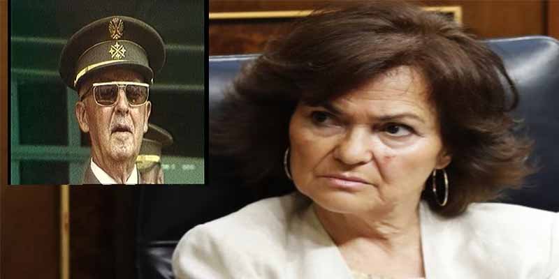 La vice Carmen Calvo reconoce que el Gobierno socialista no puede impedir que Franco sea enterrado en la Almudena