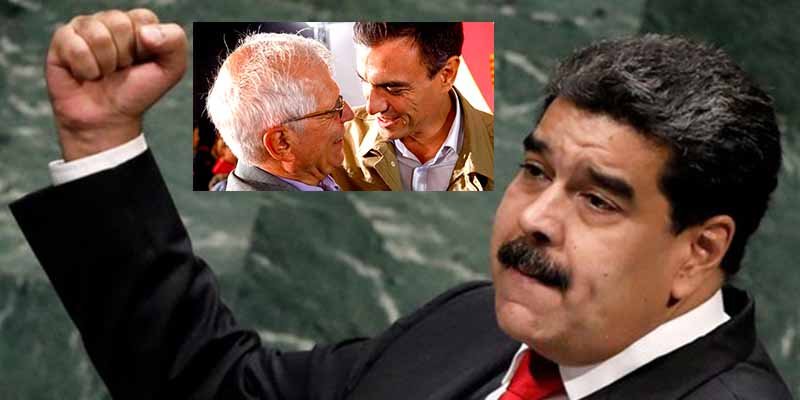Pedro Sánchez, con Borrell de palmero, intenta hacer al tirano Maduro un tipo respetable en la UE