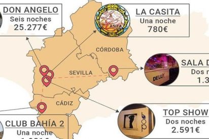 'La Ruta de las Putas': As&iacute; son los 5 puticlubs donde fornicaban altos cargos de la Junta de Andaluc&iacute;a con dinero de los parados