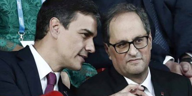 El xenófobo Torra exige a Sánchez una propuesta de autodeterminación o lo echa de La Moncloa