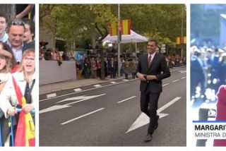 TVE oculta los pitos y abucheos a Pedro S&aacute;nchez en el desfile de la Fiesta Nacional con una entrevista a Robles