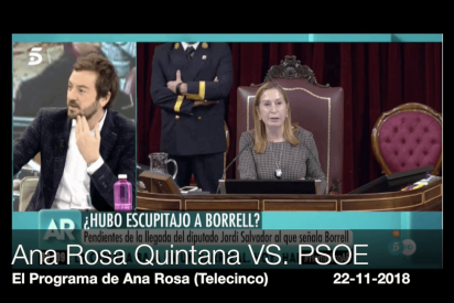 Ana Rosa apalea al PSOE y de paso a Carmona por no responder con contundencia a lo del 'lapo'