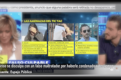 Griso se disculpa en directo con un falso maltratador machista por haberle condenado a galeras a destiempo