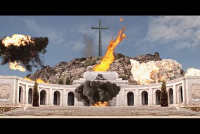 El v&iacute;deo de la bomba sobre el Valle de los Ca&iacute;dos cuya mecha encienden Torra y S&aacute;nchez