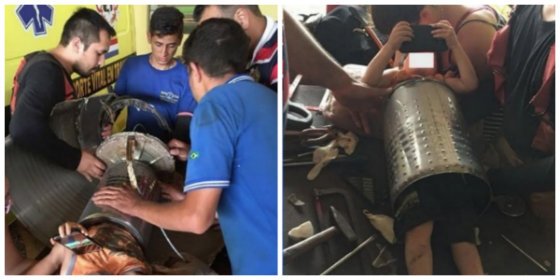 A este ni&ntilde;o ten&iacute;an que haberle llamado Ariel: juega al escondite en una lavadora y se queda completamente atrapado