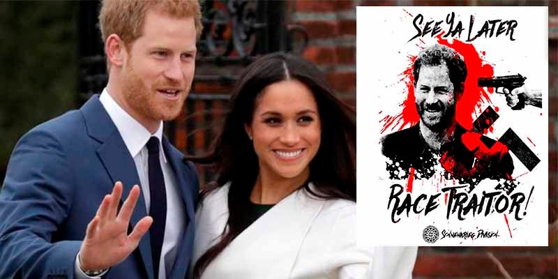 "¡Traidor a la raza!": un grupo neonazi amenaza al príncipe Harry por casarse con la 'negrita' Meghan Markle