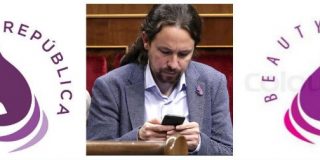 La payasada casposa de Podemos: les cuelan como logo para su 'Rep&uacute;blica' la marca de un sal&oacute;n de belleza
