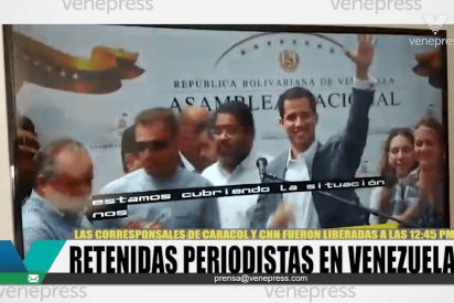 Esbirros chavistas detienen a dos periodistas que cubr&iacute;an la detenci&oacute;n del presidente del parlamento Juan Guaid&oacute;