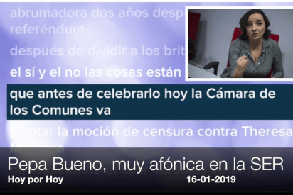 Angustioso escuchar a Pepa Bueno haciendo el programa de esta guisa...