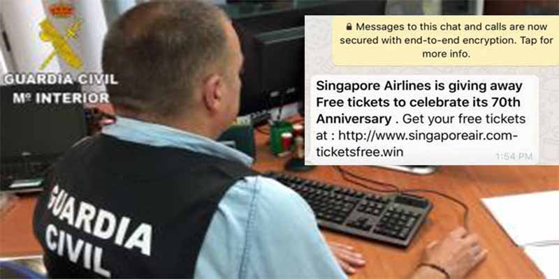 La Guardia Civil alerta contra la estafa de billetes de avi&oacute;n gratis que vuelve por Whatsapp